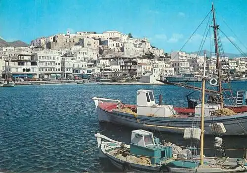 Greece Naxos cityscape and harbour view