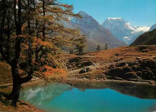 Switzerland Lac Bleu de Louche pres d'Arolla & Mont Collon