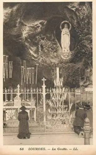 Postcard France Lourdes cave