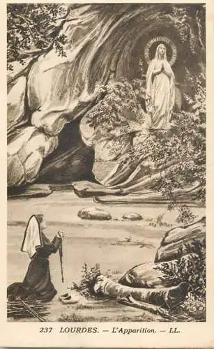 Postcard France Lourdes l'apparition