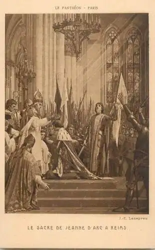 Postcard France Paris Pantheon le Sacre de Jeanne d'Arc a Reims