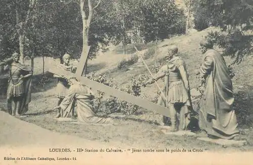 Postcard France Lourdes station du calvaire
