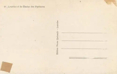 Postcard France Lourdes Pyrenees map