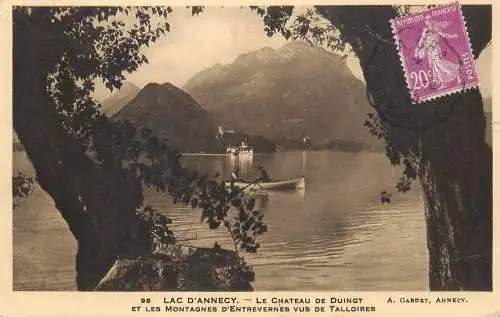 Postcard France Lac d' Annecy Duingt castle