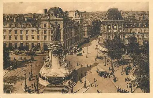 Postcard France Paris monument tram