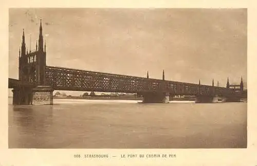 Postcard France Strasbourg le pont du chemin de fer