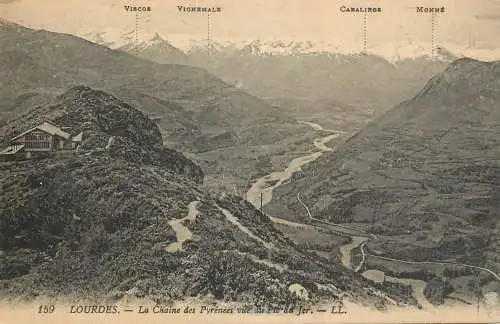 Postcard France Lourdes la chaine des pyrenees