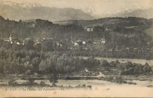 Postcard France Pau la Chaine des Pyrenees