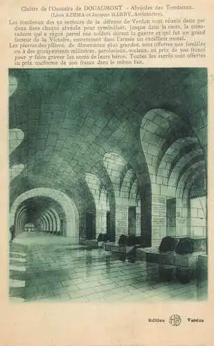 Postcard France Douaumont Fort cloitre ossuaire
