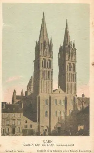 Postcard France Caen San Sebastian church