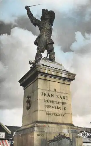 Postcard France Dunkerque Jean Bart statue