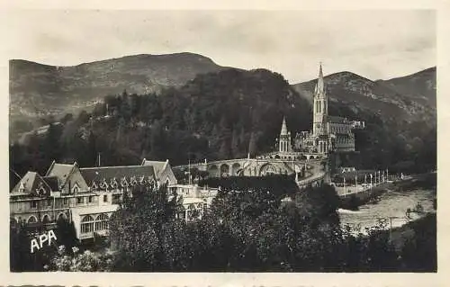 Postcard France Lourdes basilique