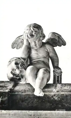 Postcard France Amiens angel statue