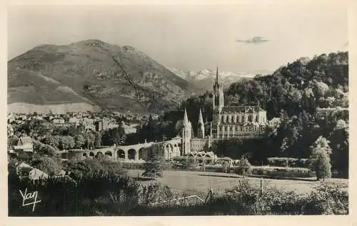 Postcard France Lourdes basilique