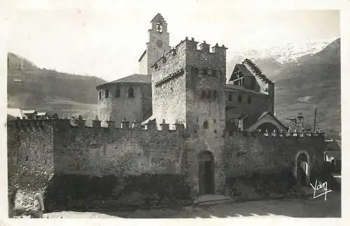 Postcard France Luz templar fortified church