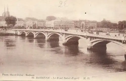 Postcard France Bayonne le pont Saint Esprit