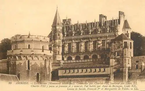 Postcard France Amboise castle