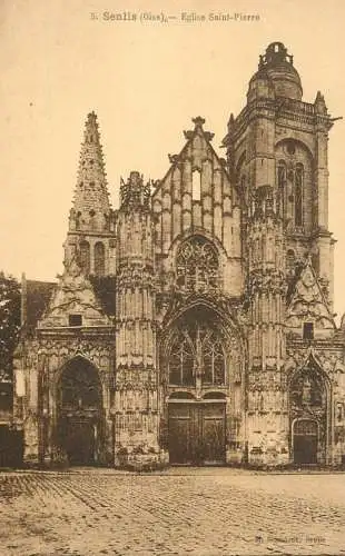 Postcard France Senlis Saint Pierre church