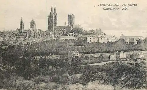 Postcard France Coutances cathedral