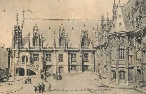 Postcard France Rouen justice palace wasted time hal