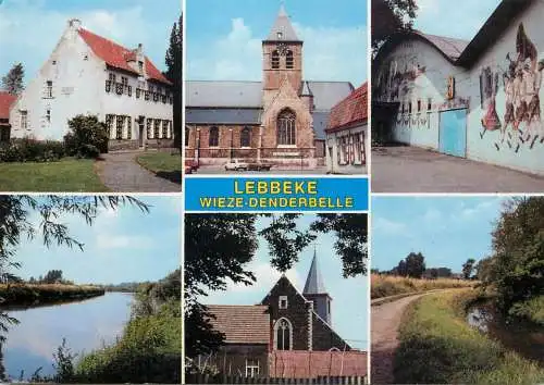 Lebbeke multi views postcard