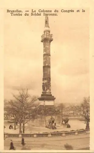 Postcard Belgium Bruxelles Congress unknown soldier tomb memorial