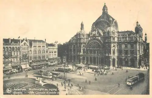 Postcard Belgium Antwerp tram
