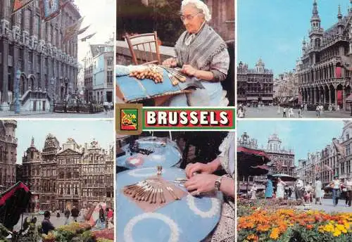 Brussels multi views postcard