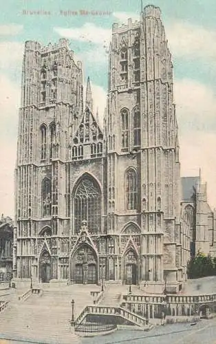 Postcard Belgium Bruxelles St. Gudule church