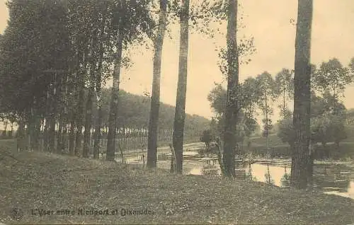 Postcard Belgium l'Yser entre Nieuport et Dixmunde