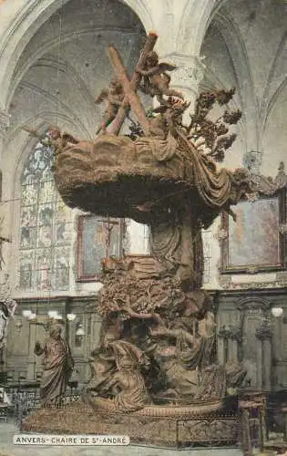 Postcard Belgium Anvers chaire de St. Andre