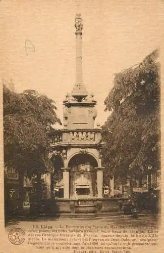 Postcard Belgium Liege Place du Marche