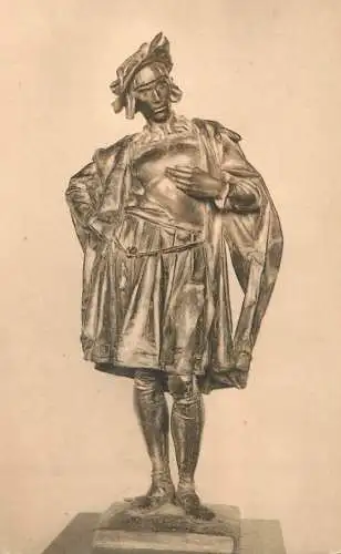 Postcard Belgium Bruxelles museum Van Criey par Dillens statue