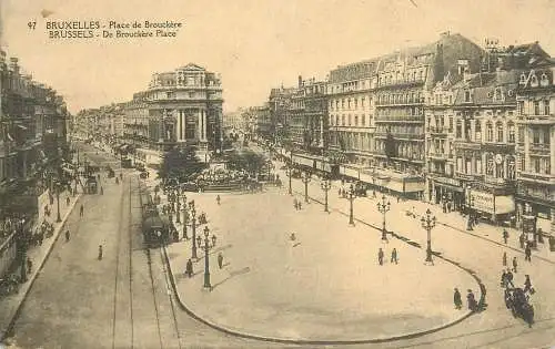 Postcard Belgium Bruxelles Brouckere place