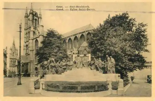 Postcard Belgium Gent Saint Bavon church