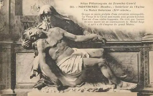 Postcard France Montbenoit church