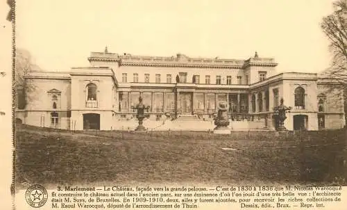 Postcard Belgium Mariemont castle