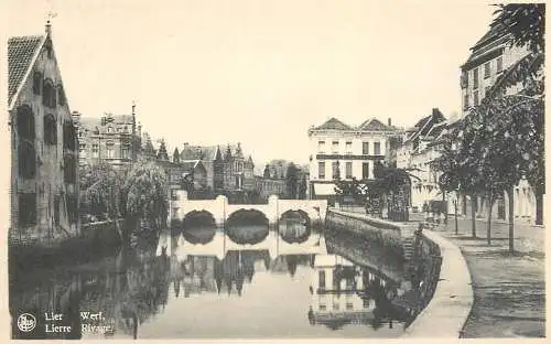 Postcard Belgium Lier warf bridge