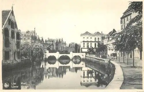 Postcard Belgium Lier warf bridge