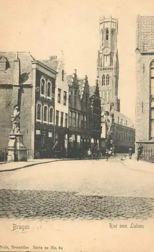 Postcard Belgium Brugges rue aux Laines