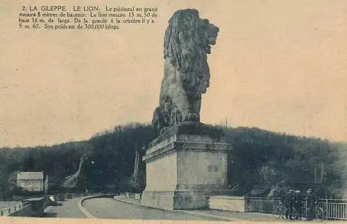 Postcard Belgium Gileppe dam lion