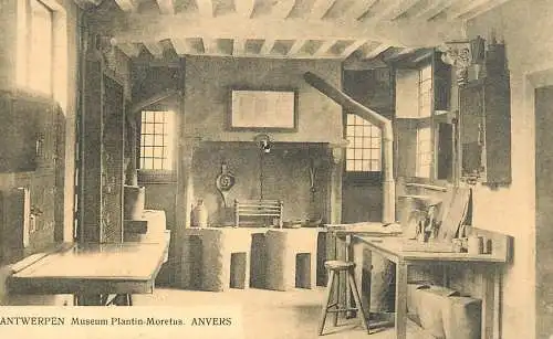 Postcard Belgium Antwerp museum Plantin Moretus