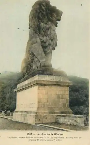 Postcard Belgium Gileppe dam lion