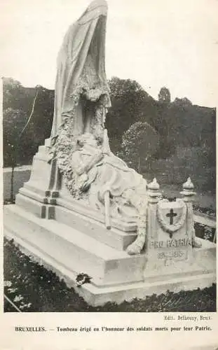 Postcard Belgium Bruxelles Pro Patria tomb