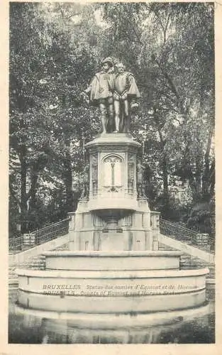 Postcard Belgium Bruxelles count of Egmont statue