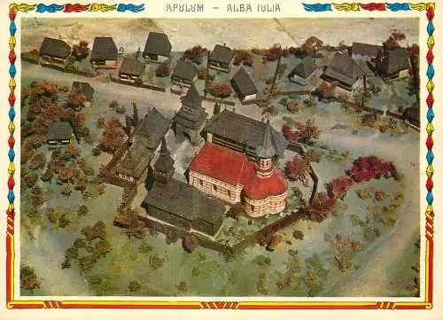Romania Incinta Mtropoliei Transilvaniei aspect aerian litografie