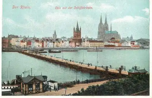 AK Viele Grusse vom schonen Rhein - Koeln