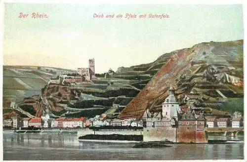 AK Viele Grusse vom schonen Rhein - Kaub