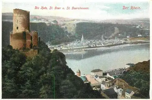 AK Viele Grusse vom schonen Rhein - St. Goar die Katz