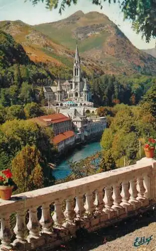 Postcard France Lourdes basilique